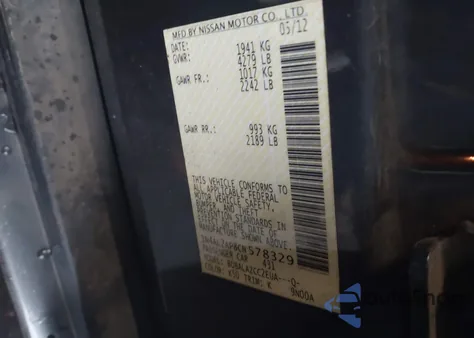 2012 Nissan Altima 2.5 z USA, uszkodzony, nr VIN 1N4AL2AP8CN578329